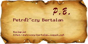 Petróczy Bertalan névjegykártya